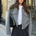 Velira Sophie | Grey Cropped Jacket Sophie | Pilka Trumpa Striukė