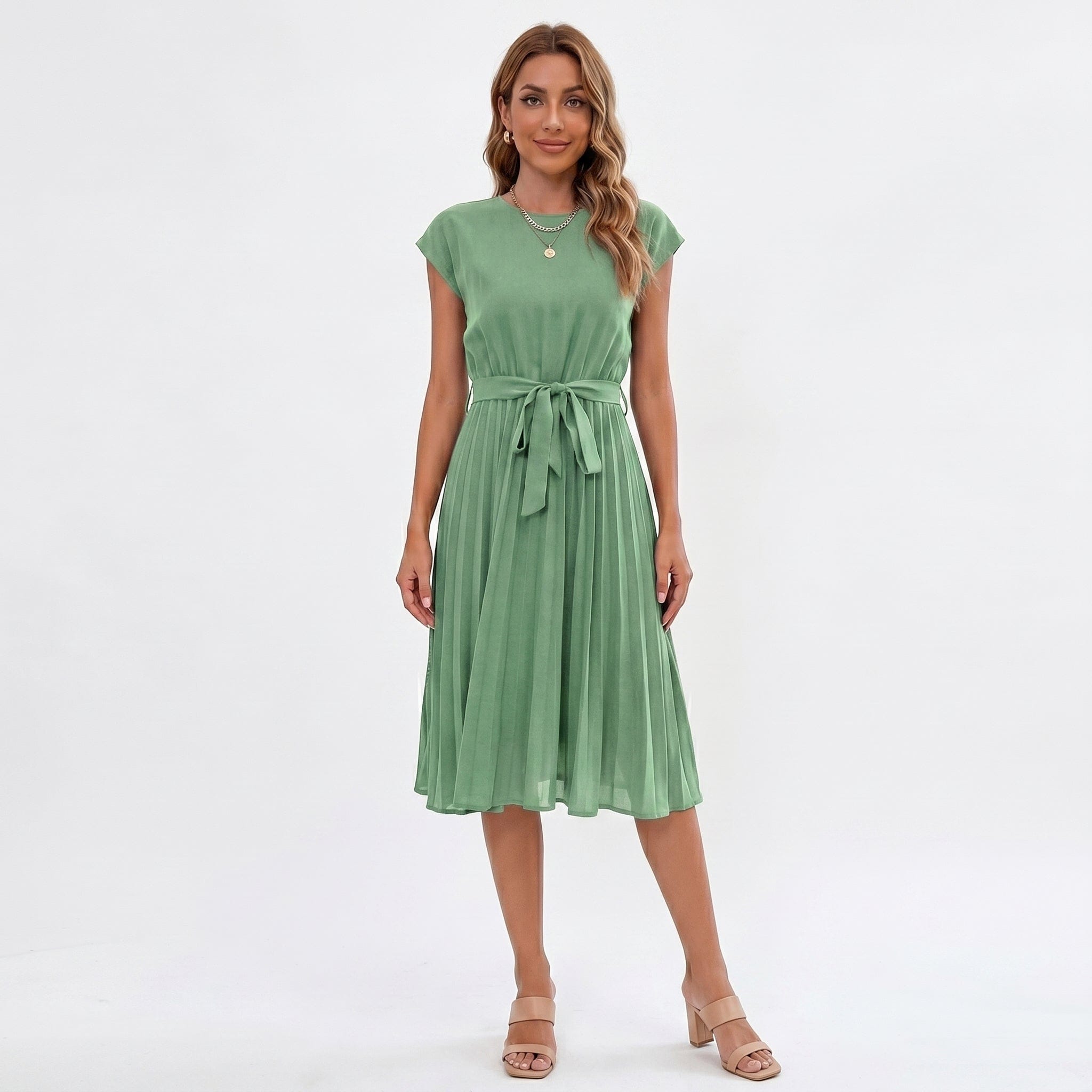Velira Šviesiai Žalia / S Clara - Elegantiška Vasarinė Suknelė