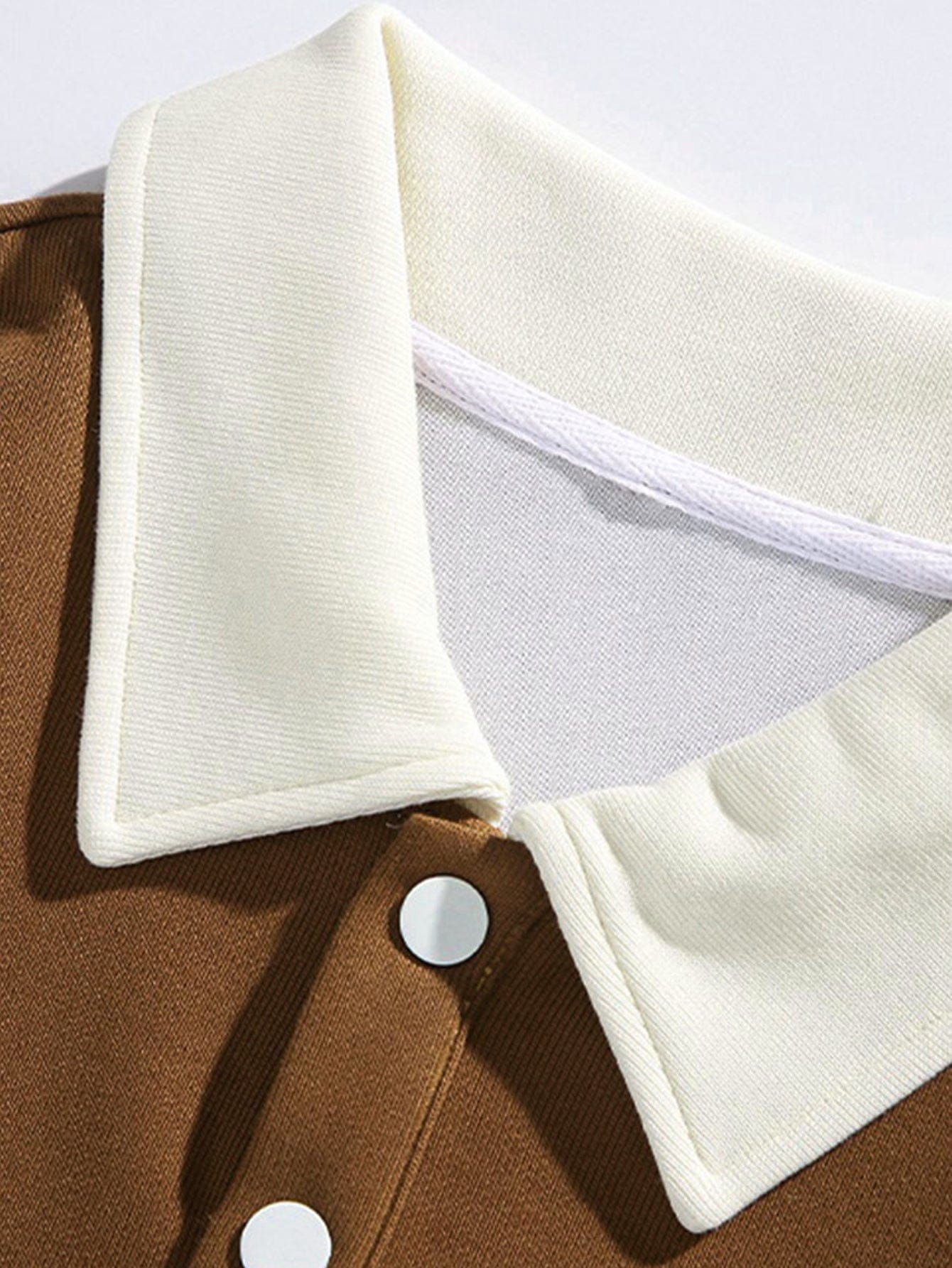 Velira Sweatshirts Atsipalaidavęs Fit Spalvų Blokų Pataisytas Polo Švarkas