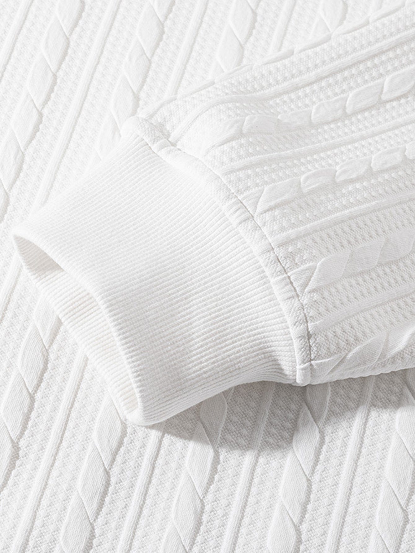 Velira Sweatshirts Atsipalaidavęs Fit Twist Žakardo Palaidinė su Apvalia Kaklo Linija