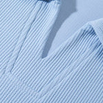 Velira Sweatshirts Atsipalaidavęs Fit Wffle V formos Polo Megztinis