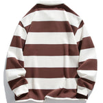 Velira Sweatshirts Atsipalaidavęs Waffle Platus Dryžuotas Polo Megztinis