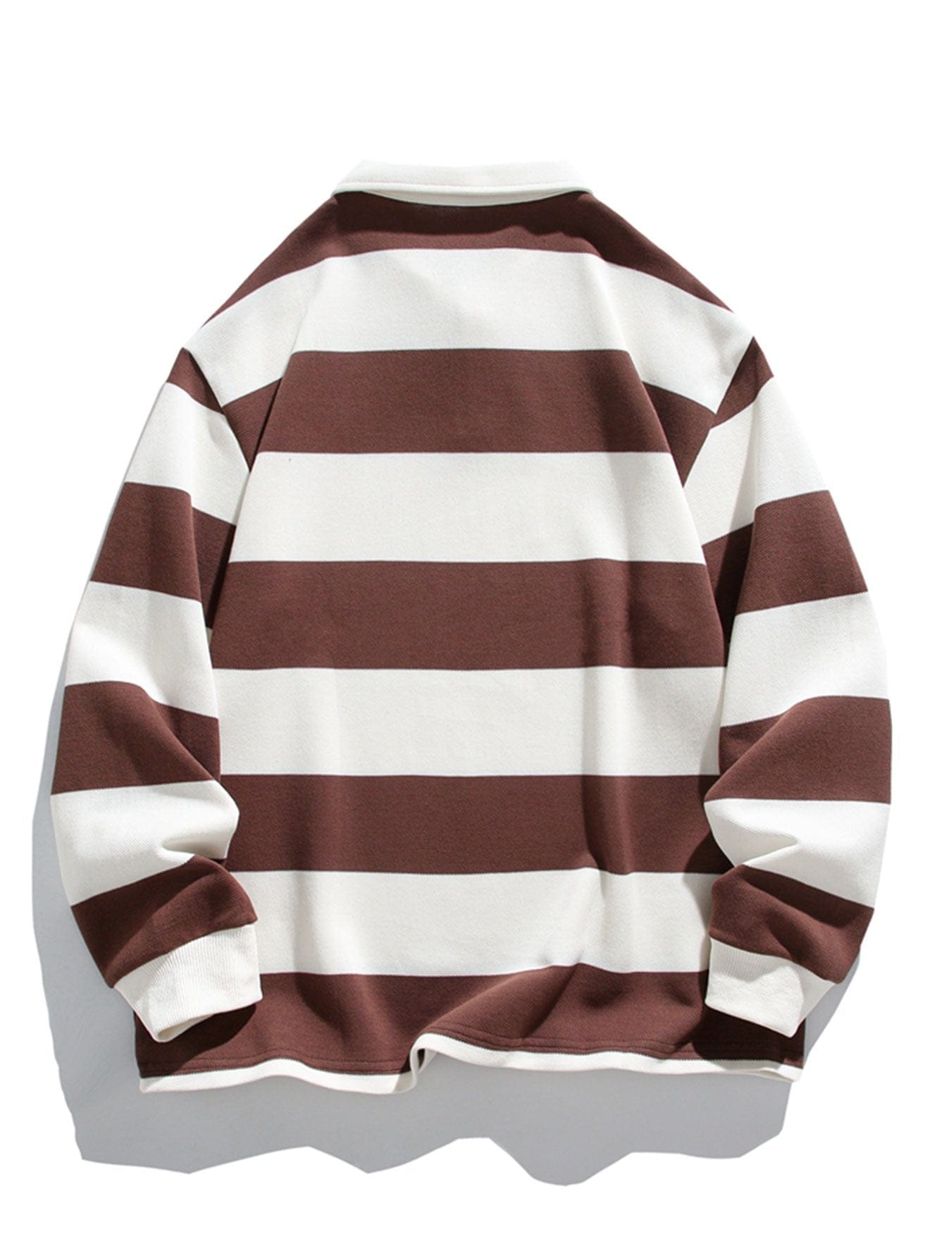 Velira Sweatshirts Atsipalaidavęs Waffle Platus Dryžuotas Polo Megztinis
