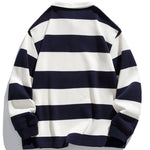 Velira Sweatshirts Atsipalaidavęs Waffle Platus Dryžuotas Polo Megztinis