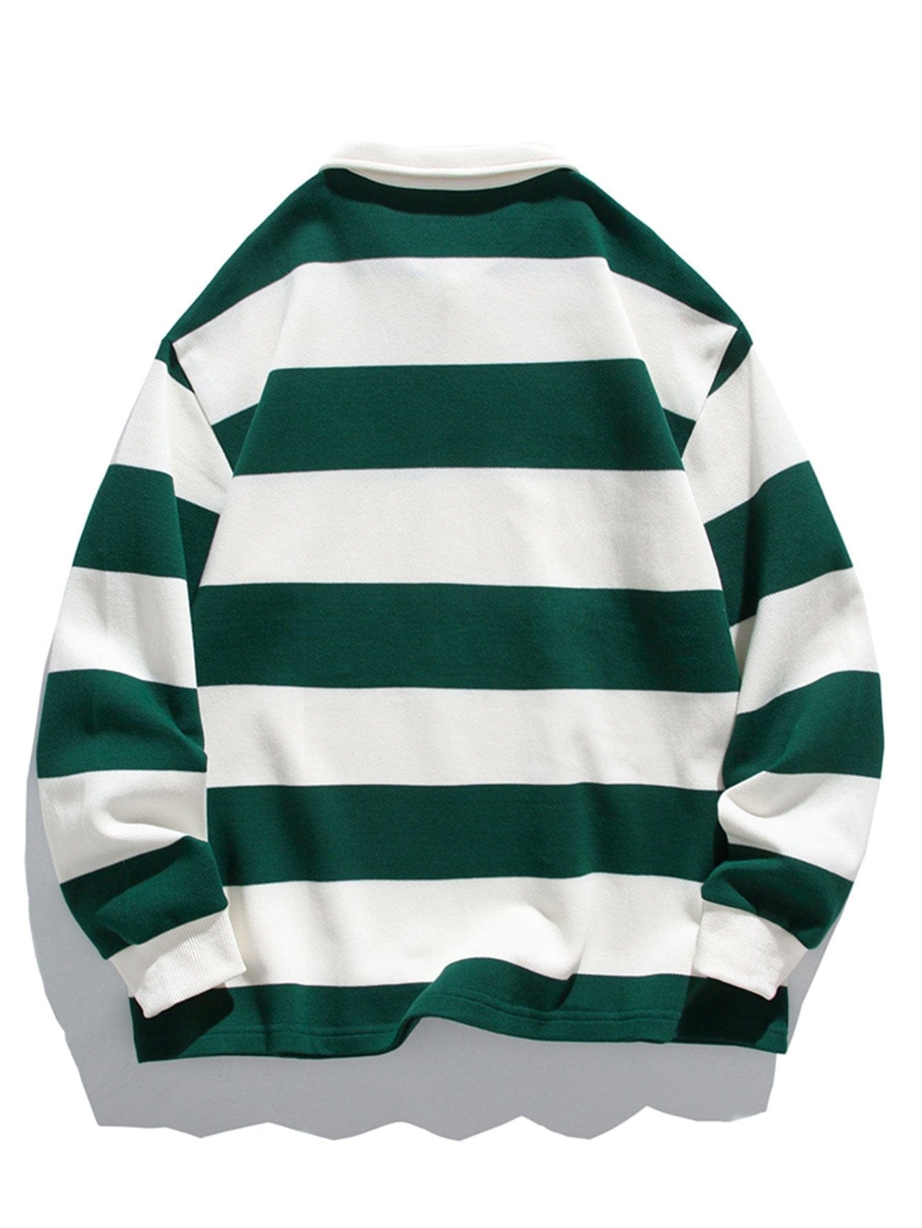 Velira Sweatshirts Atsipalaidavęs Waffle Platus Dryžuotas Polo Megztinis