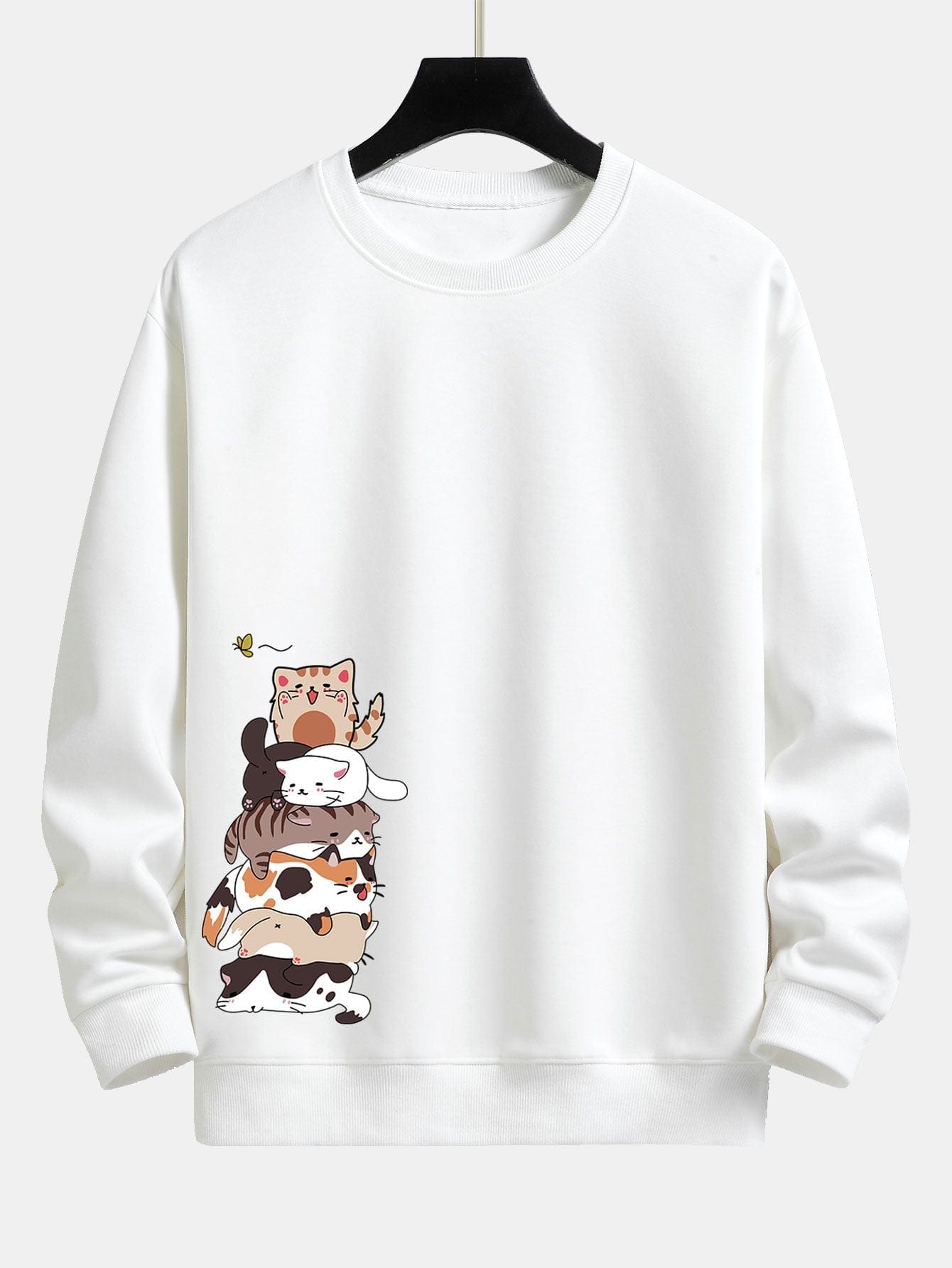 Velira Sweatshirts balta / S Karinio Katino Spauda Laisvalaikio Palaidinė