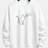 Velira Sweatshirts balta / S Katės Fist Bump Spaudimo Relax Fit Palaidinukė