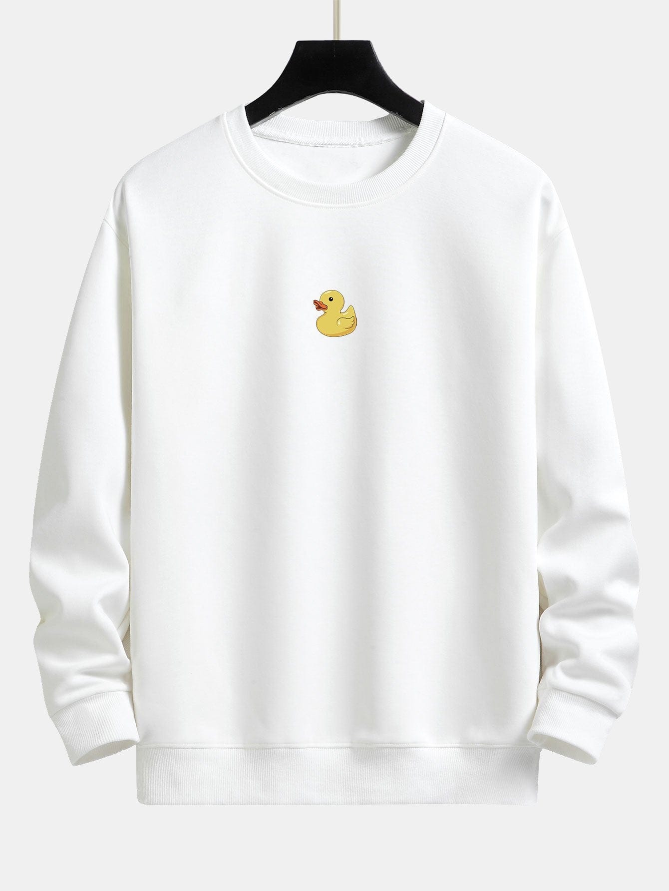 Velira Sweatshirts balta / S Maža Geltona Anties Spauda Laisva Fit Kapišonas