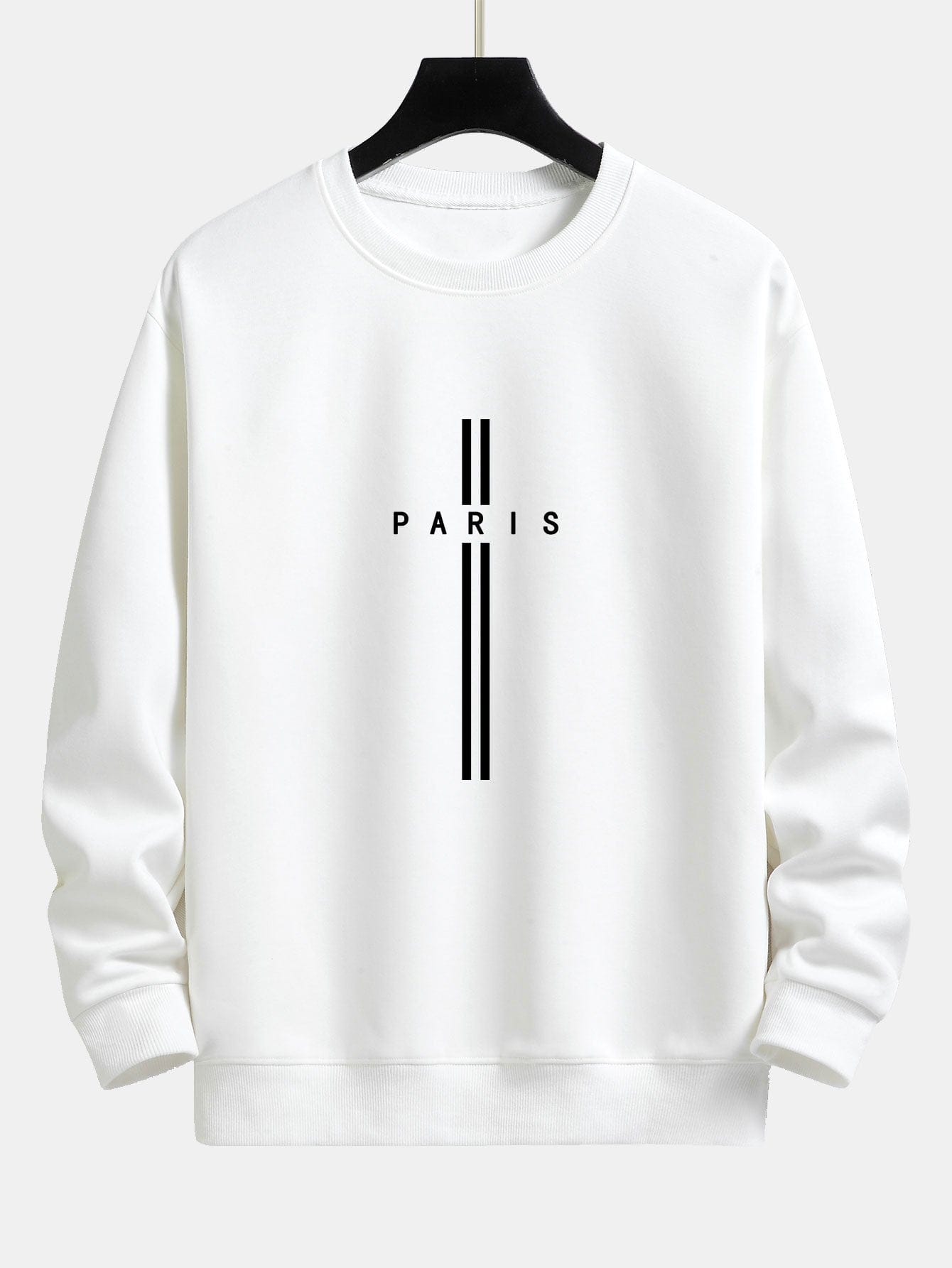 Velira Sweatshirts balta / S Paryžiaus Dryžuotas Laisvas Pritaikymas Sportinis Megztinis