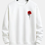 Velira Sweatshirts balta / S Rožių Rašto Laisvas Fit Megztinis