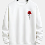 Velira Sweatshirts balta / S Rožių Rašto Laisvas Fit Megztinis