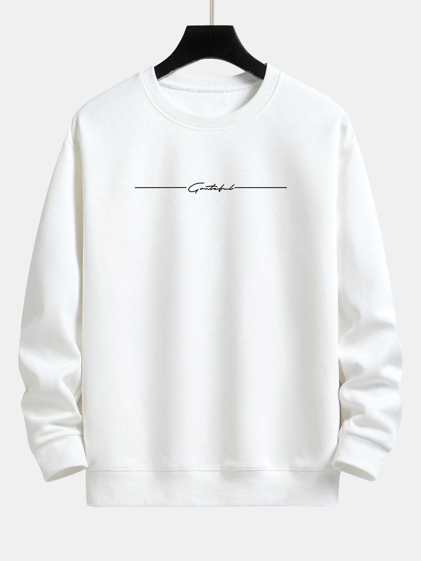 Velira Sweatshirts balta / S Sloganas Spausdinti Laisvas Fit Megztinis