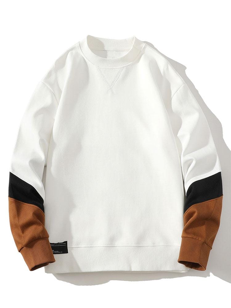 Velira Sweatshirts balta / S Spalvų blokas Crewneck megztinis