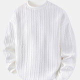 Velira Sweatshirts balta / XS Atsipalaidavęs Fit Twist Žakardo Palaidinė su Apvalia Kaklo Linija
