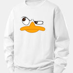 Velira Sweatshirts Balta / XS Emotikonų antis spauda laisvo kirpimo džemperis
