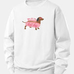 Velira Sweatshirts Balta / XS Karštas Šuo Daksas Spauda Laisvas Palaidinukas