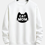 Velira Sweatshirts balta / XS Katės Mamos Spauda Laisvas Fit Palaidinukė