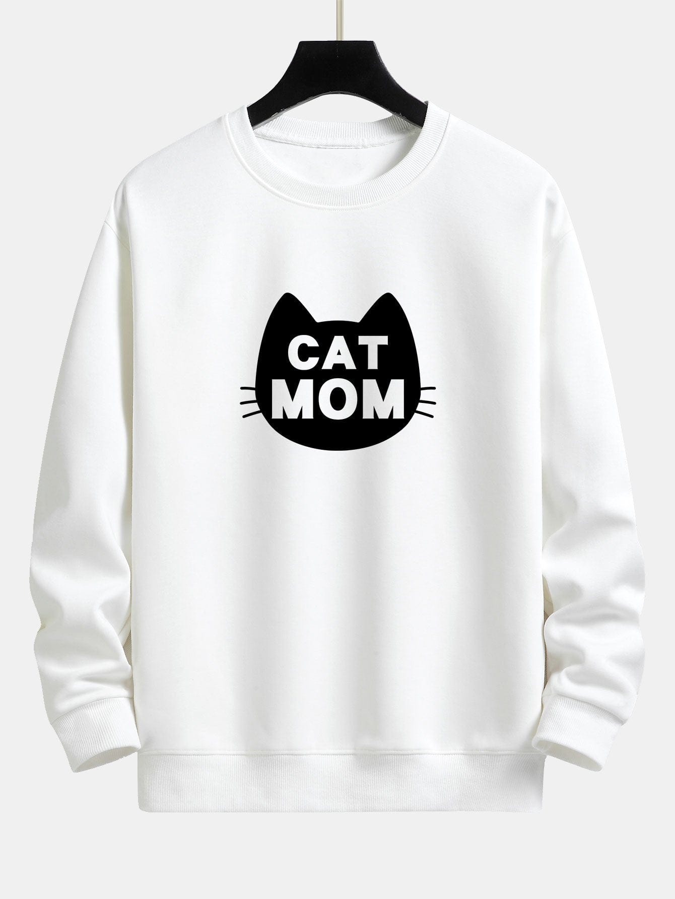 Velira Sweatshirts balta / XS Katės Mamos Spauda Laisvas Fit Palaidinukė