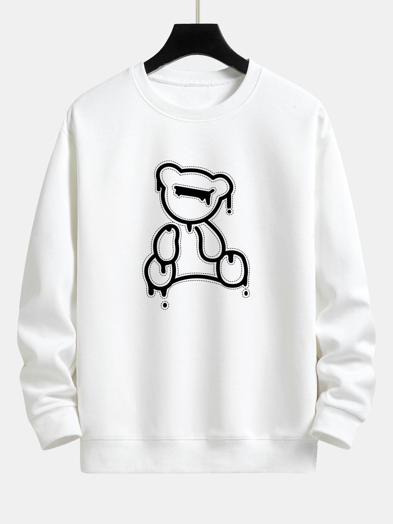 Velira Sweatshirts balta / XS Lino lokio atspaudo laisvas fit džemperis