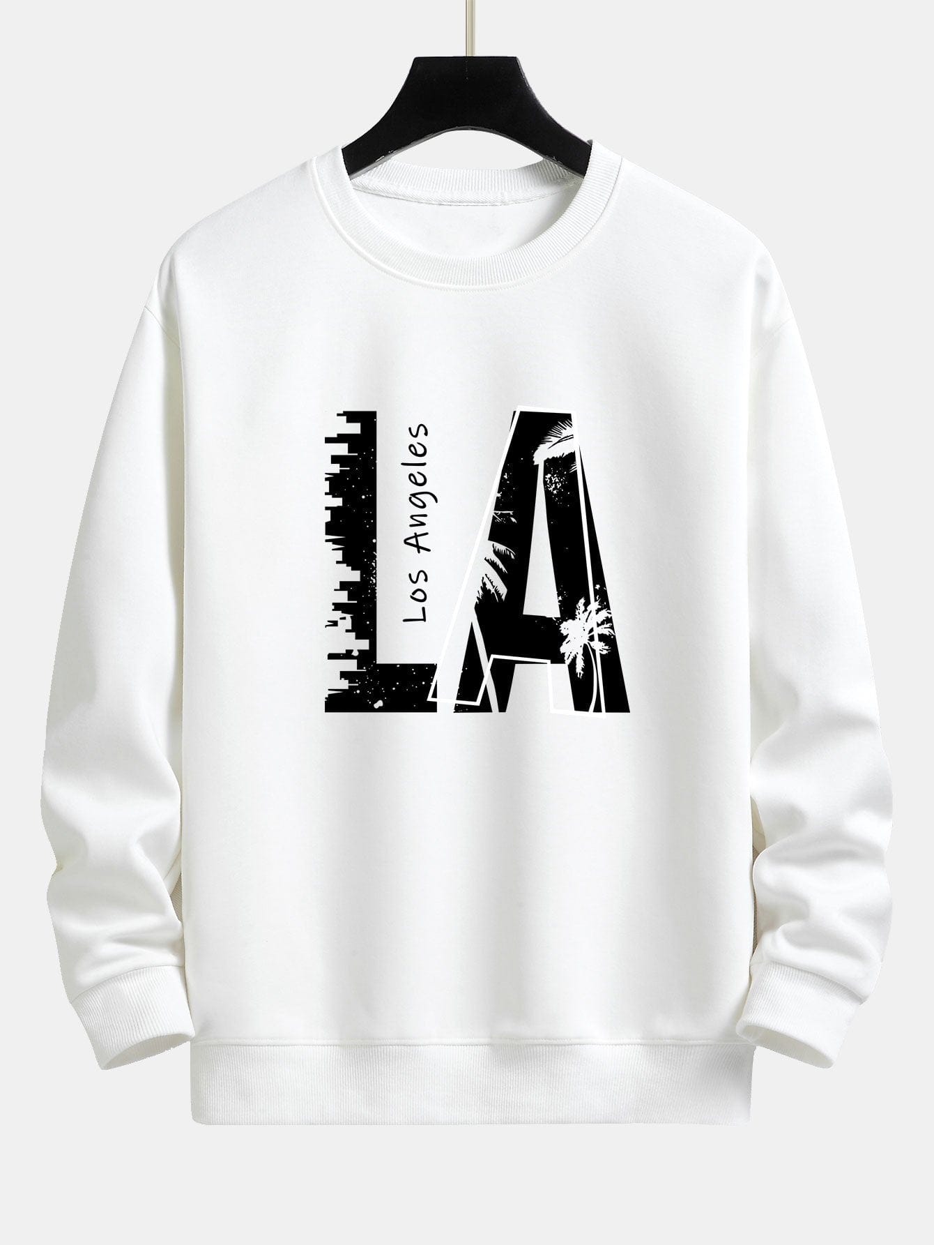 Velira Sweatshirts balta / XS Los Andželo spauda laisvo kirpimo džemperis