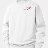 Velira Sweatshirts Balta / XS Meilės Spauda Laisvo Kirpimo Moteriškas Megztinis