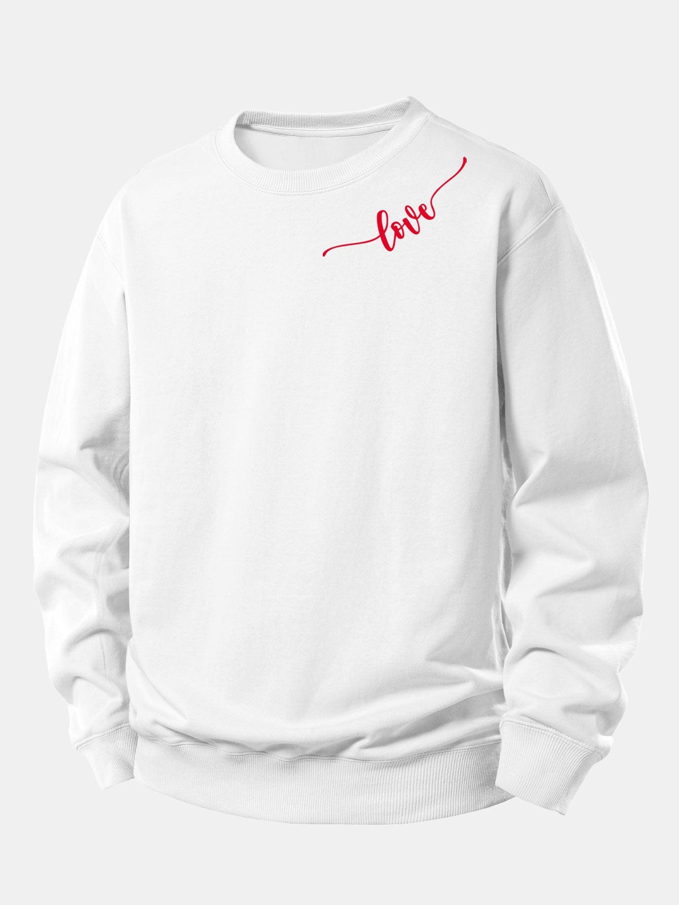 Velira Sweatshirts Balta / XS Meilės Spauda Laisvo Kirpimo Moteriškas Megztinis