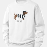 Velira Sweatshirts Balta / XS Prancūzų taksų spauda laisvo kirpimo džemperis