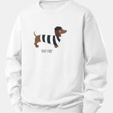 Velira Sweatshirts Balta / XS Prancūzų taksų spauda laisvo kirpimo džemperis