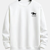 Velira Sweatshirts Balta / XS Šalikas su ryklių spauda, laisvas kirpimas