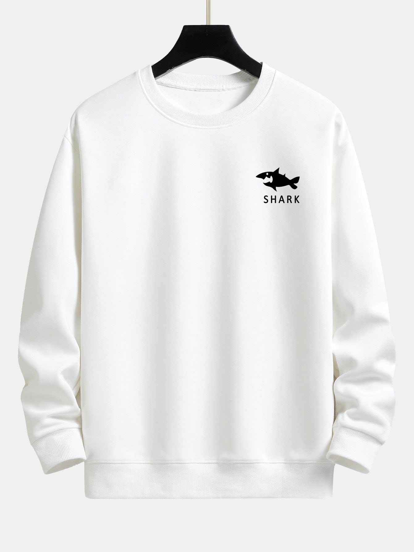 Velira Sweatshirts Balta / XS Šalikas su ryklių spauda, laisvas kirpimas