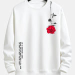 Velira Sweatshirts balta / XS Sloganas Rožių Spauda Laisvas Fit Palaidinė