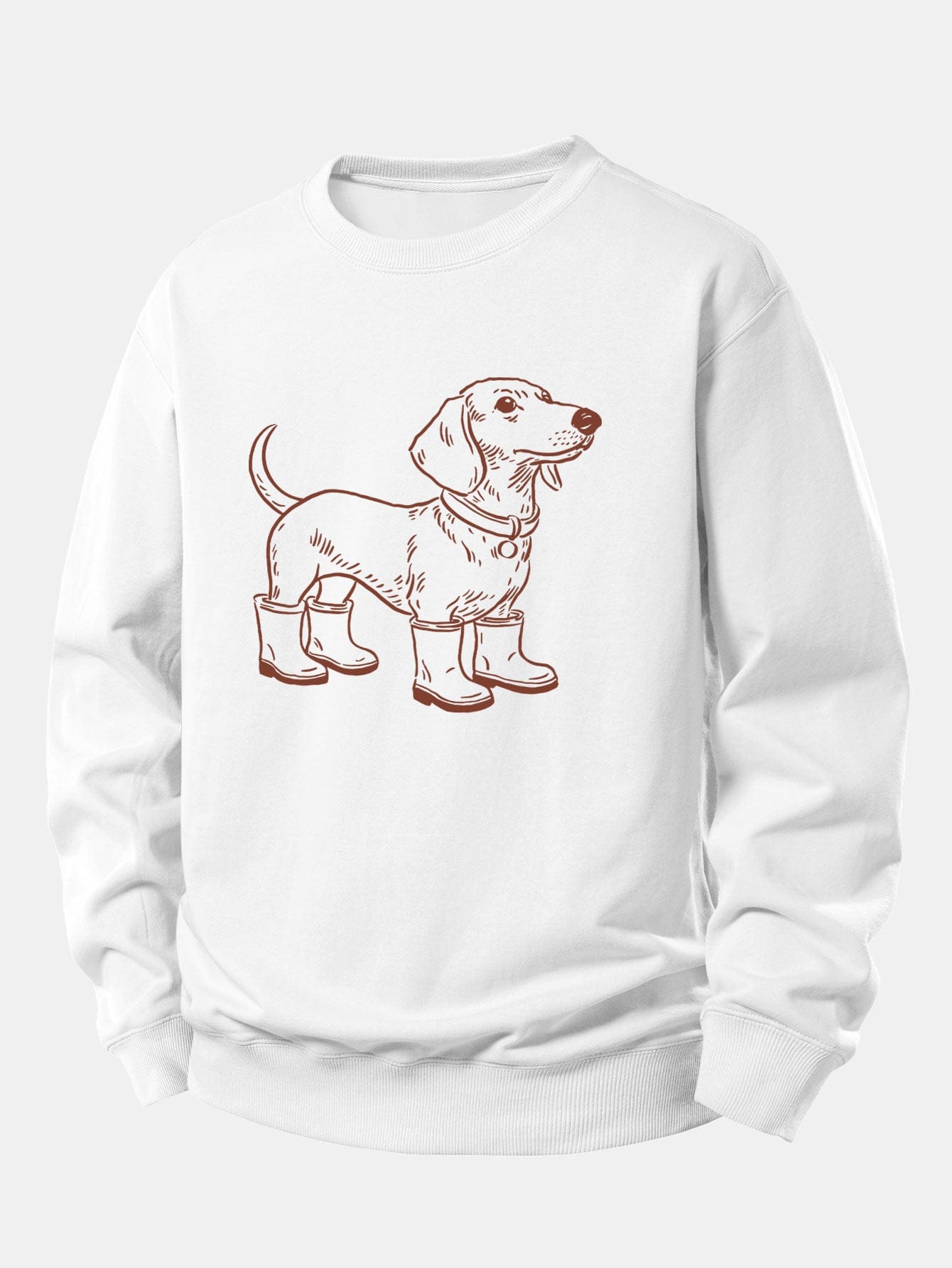 Velira Sweatshirts Balta / XS Šuo Batai Spaudiniu Laisvalaikio Fit Palaidinukė