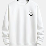 Velira Sweatshirts balta / XS Šypsenos Veido Spauda Laisvas Fit Palaidinukė