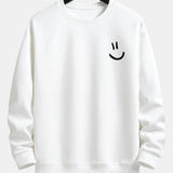 Velira Sweatshirts balta / XS Šypsenos Veido Spauda Laisvas Fit Palaidinukė