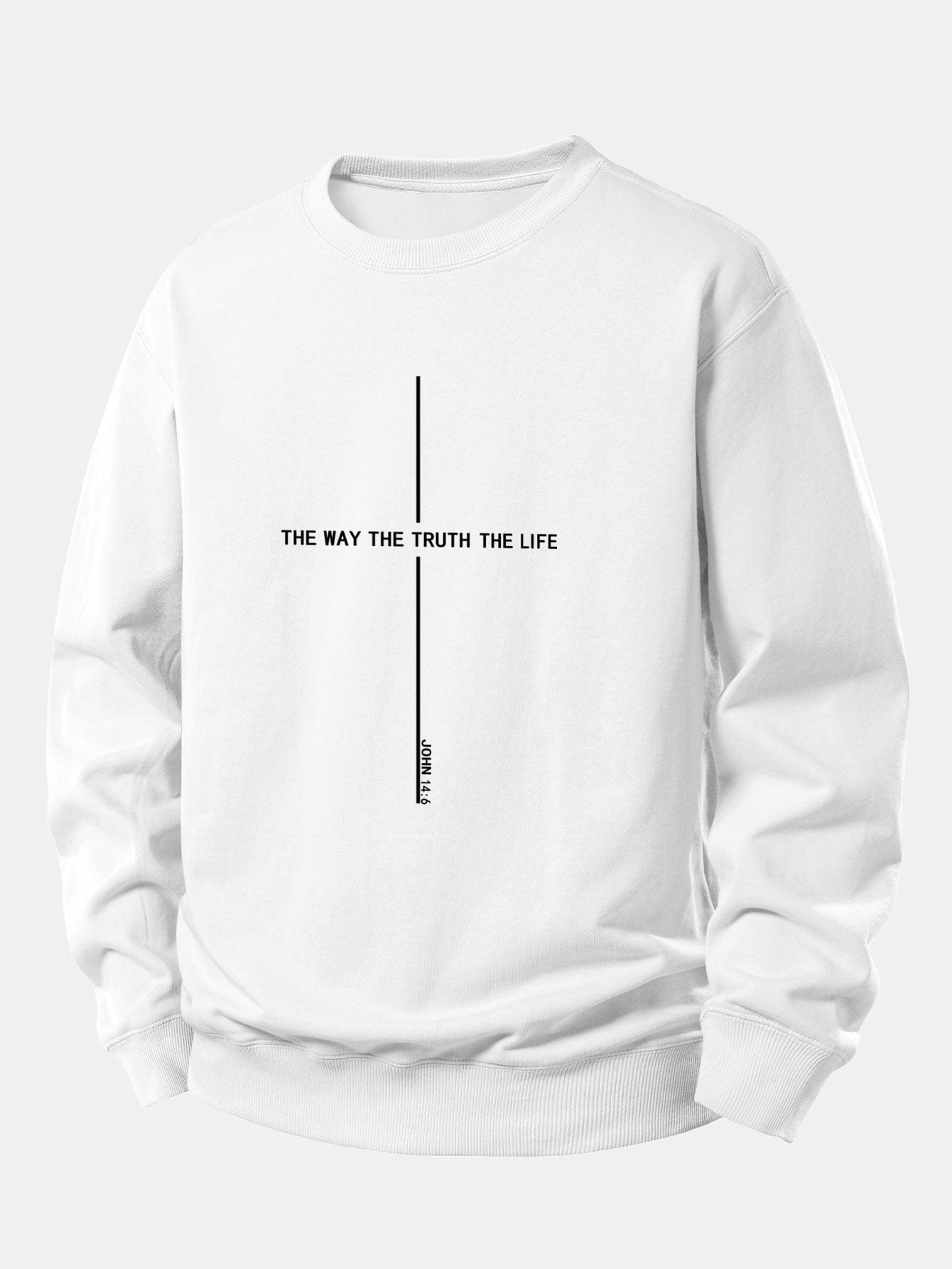 Velira Sweatshirts Balta / XS Tikėjimo spauda laisvo kirpimo džemperis