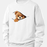Velira Sweatshirts Balta / XS Užtrauktuko Meškos Rašto Laisvalaikio Džemperis