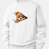 Velira Sweatshirts Balta / XS Užtrauktuko Meškos Rašto Laisvalaikio Džemperis