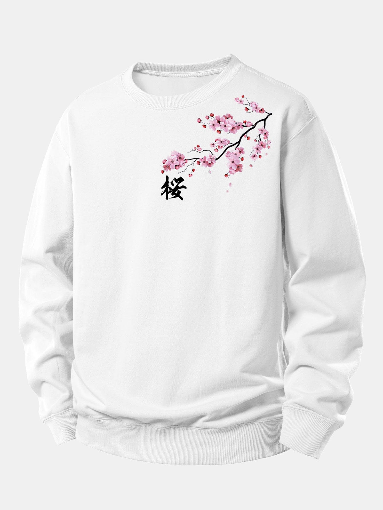 Velira Sweatshirts Balta / XS Vyšnių žiedų print Relax Fit džemperis
