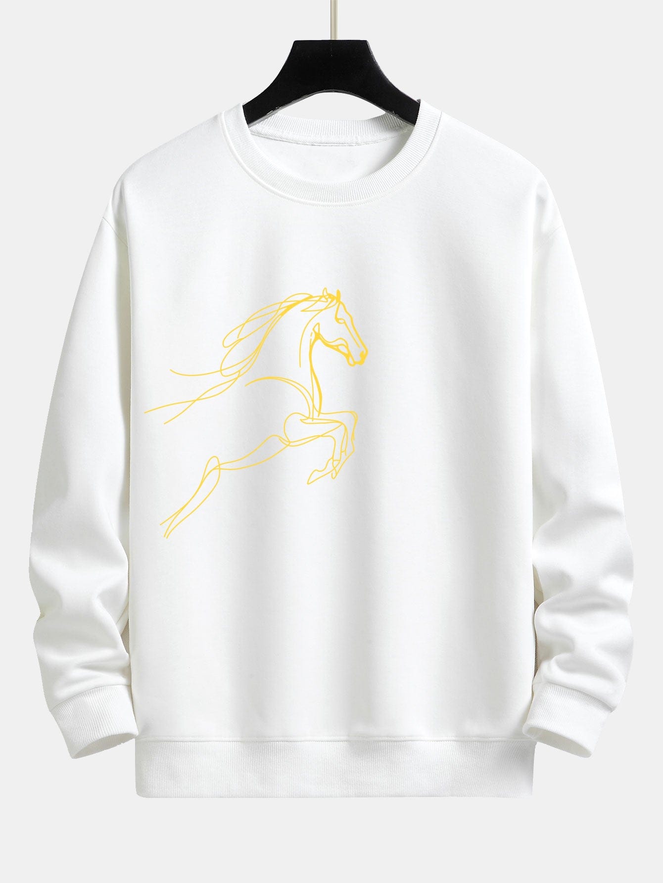 Velira Sweatshirts Balta / XS Žirgo Metų Grafikos Laisvalaikio Fit Palaidinė
