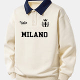 Velira Sweatshirts Bežinė / XS Atsipalaidavęs Milano Spaudos Kontrastinis Polo Džemperis