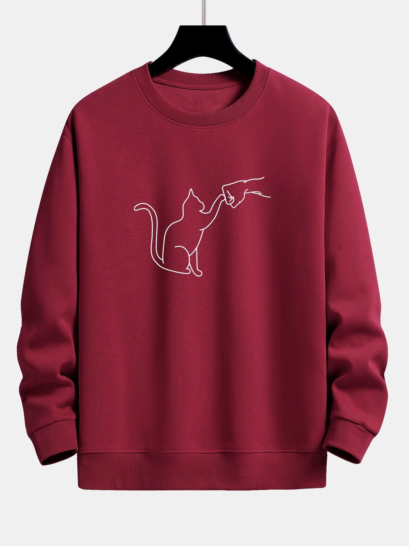 Velira Sweatshirts bordo / S Katės Fist Bump Spaudimo Relax Fit Palaidinukė
