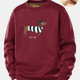 Velira Sweatshirts Bordo / S Prancūziško takso rašto Teddy fliso pamušalu megztinis