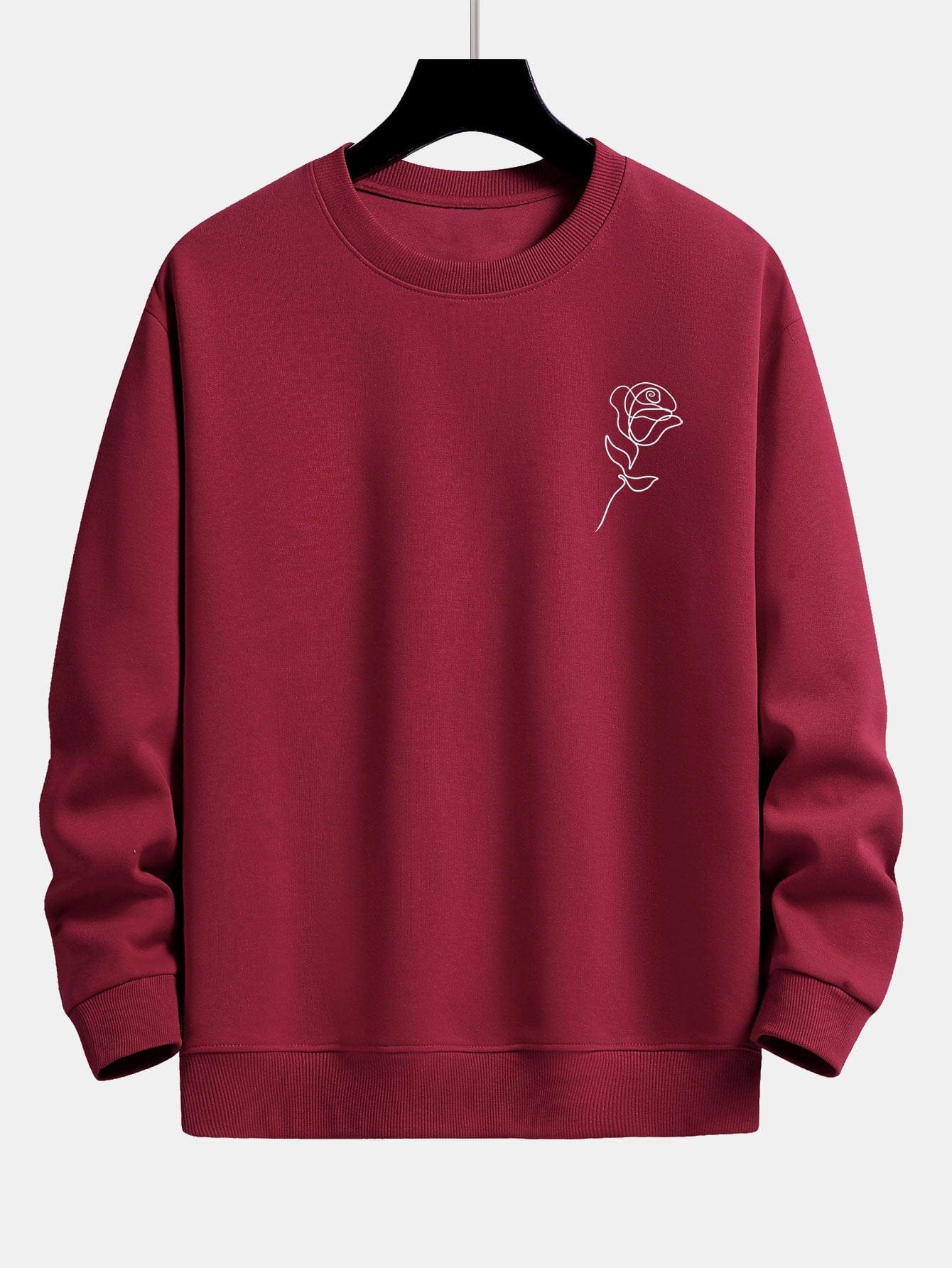 Velira Sweatshirts bordo / S Rožių Rašto Atsipalaidavęs Palaidinukas