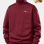 Velira Sweatshirts Bordo / S Vyrų Print Teddy Fleece Pamušalu Kaklo Megztinis
