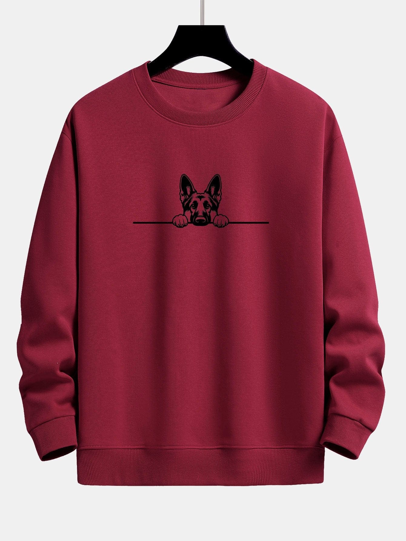Velira Sweatshirts bordo / S Žiūrintis Vokiečių Aviganis Spauda Laisvas Pritaikymas Palaidinė
