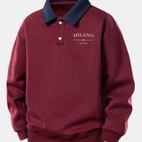 Velira Sweatshirts Bordo / XS Atsipalaidavęs Milano Spaudos Kontrasto Polo Palaidinė
