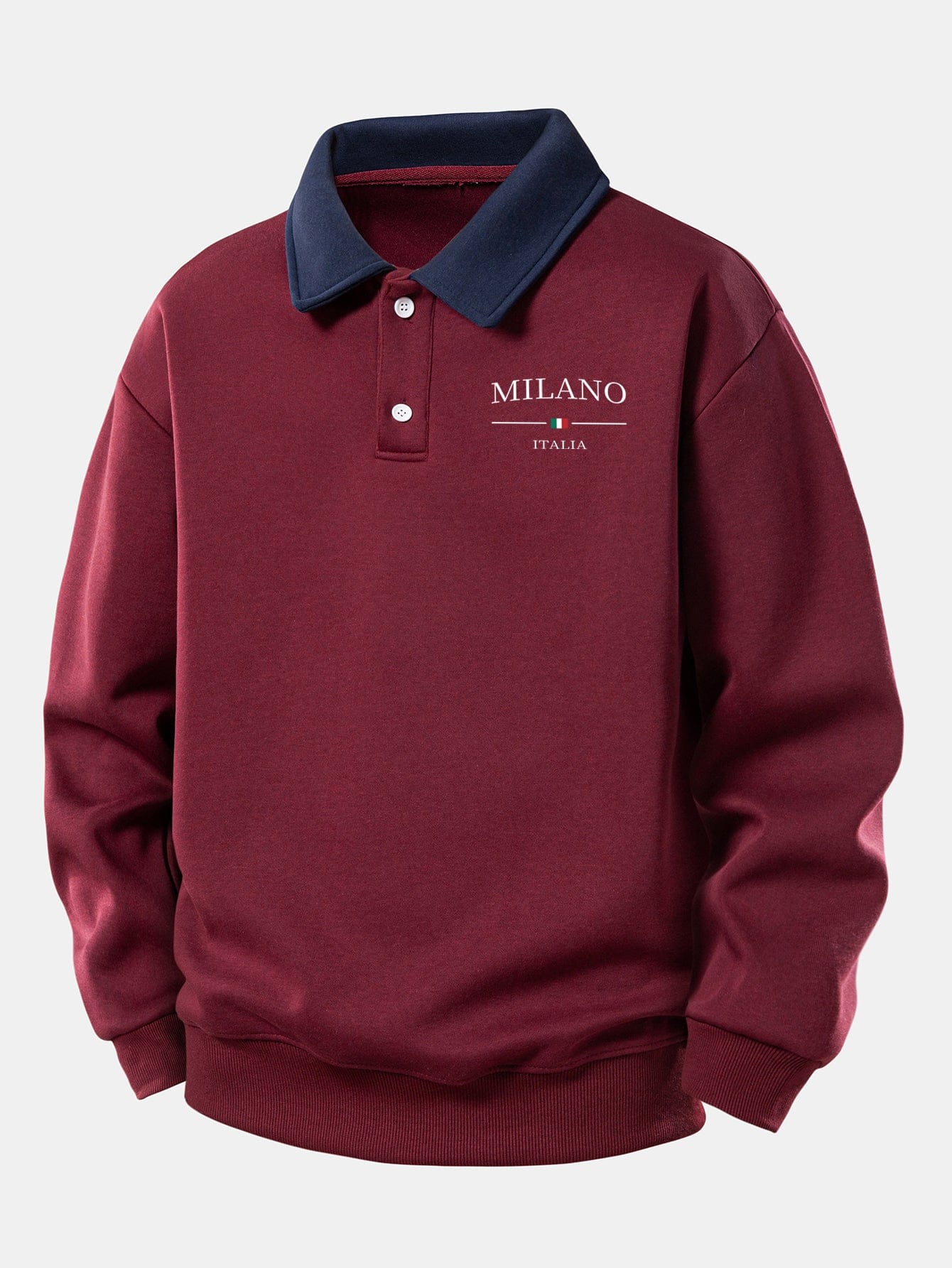 Velira Sweatshirts Bordo / XS Atsipalaidavęs Milano Spaudos Kontrasto Polo Palaidinė