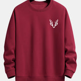 Velira Sweatshirts Bordo / XS Elnių Galvos Spauda Laisvalaikio Puloveris