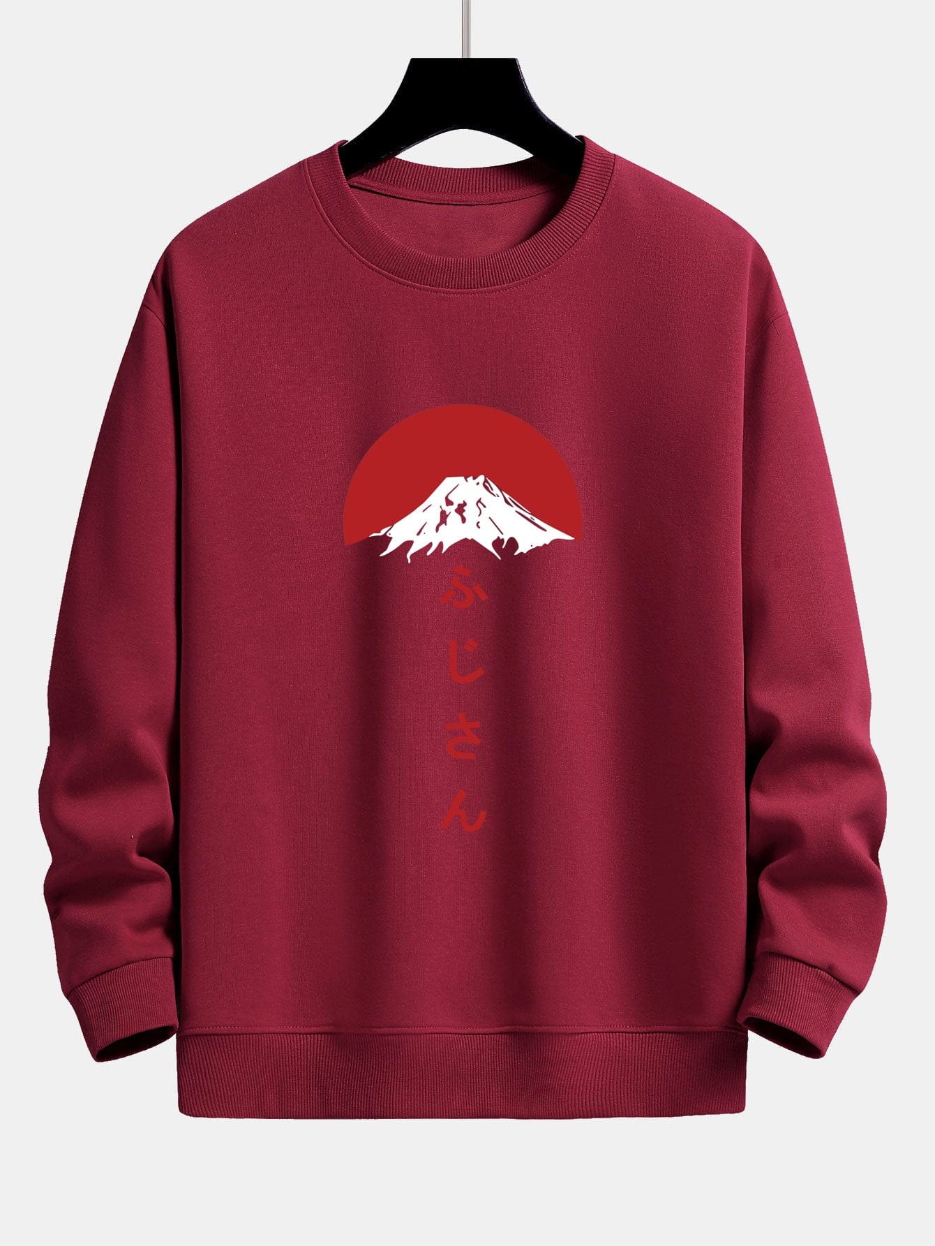 Velira Sweatshirts bordo / XS Fuji kalno spauda laisvo kirpimo džemperis