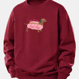 Velira Sweatshirts Bordo / XS Karštas Šuo Daksas Spauda Laisvas Palaidinukas